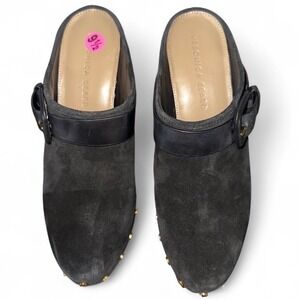 Veronica Beard Black Suede leather Dacey mule‎ clogs 9.5